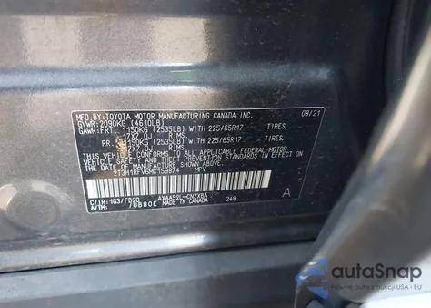 2021 Toyota Rav4 Le from USA, damaged, VIN 2T3H1RFV6MC159874